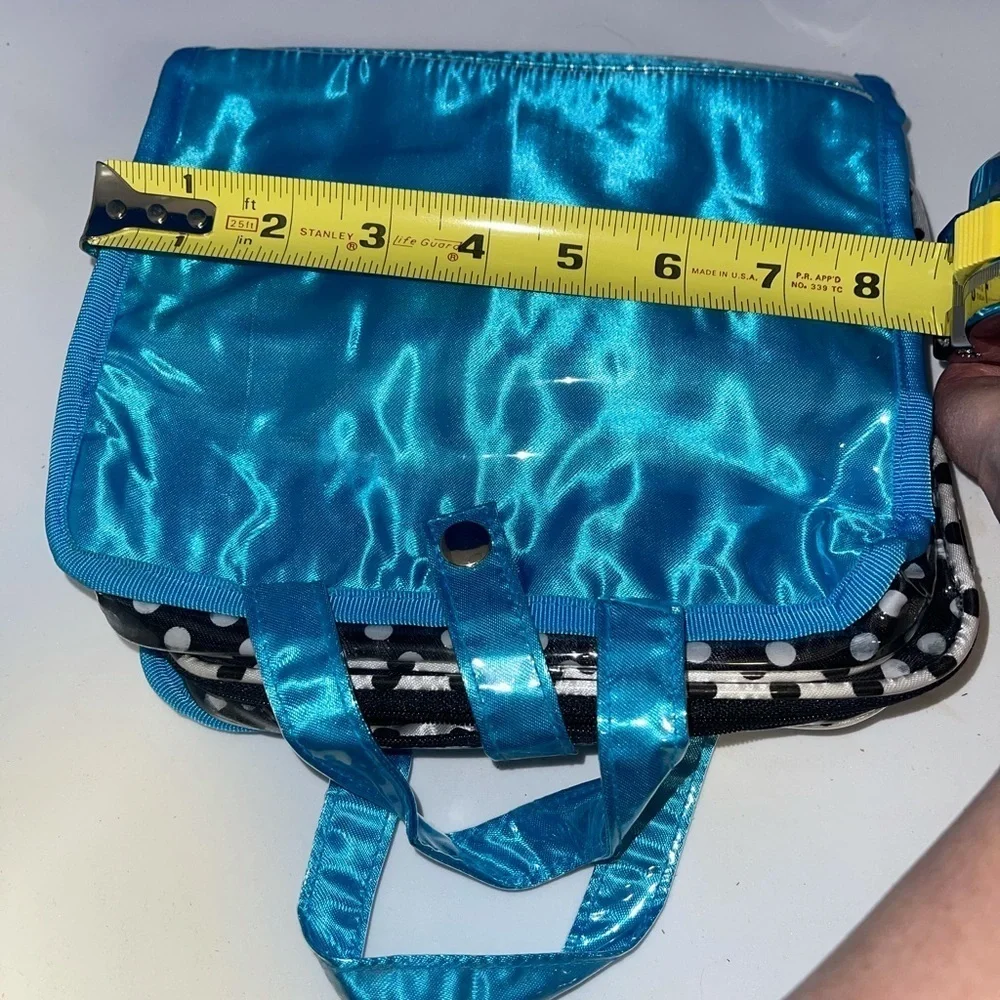 Dolly Mama Blue Satin & Sequin Makeup/Jewelry Case